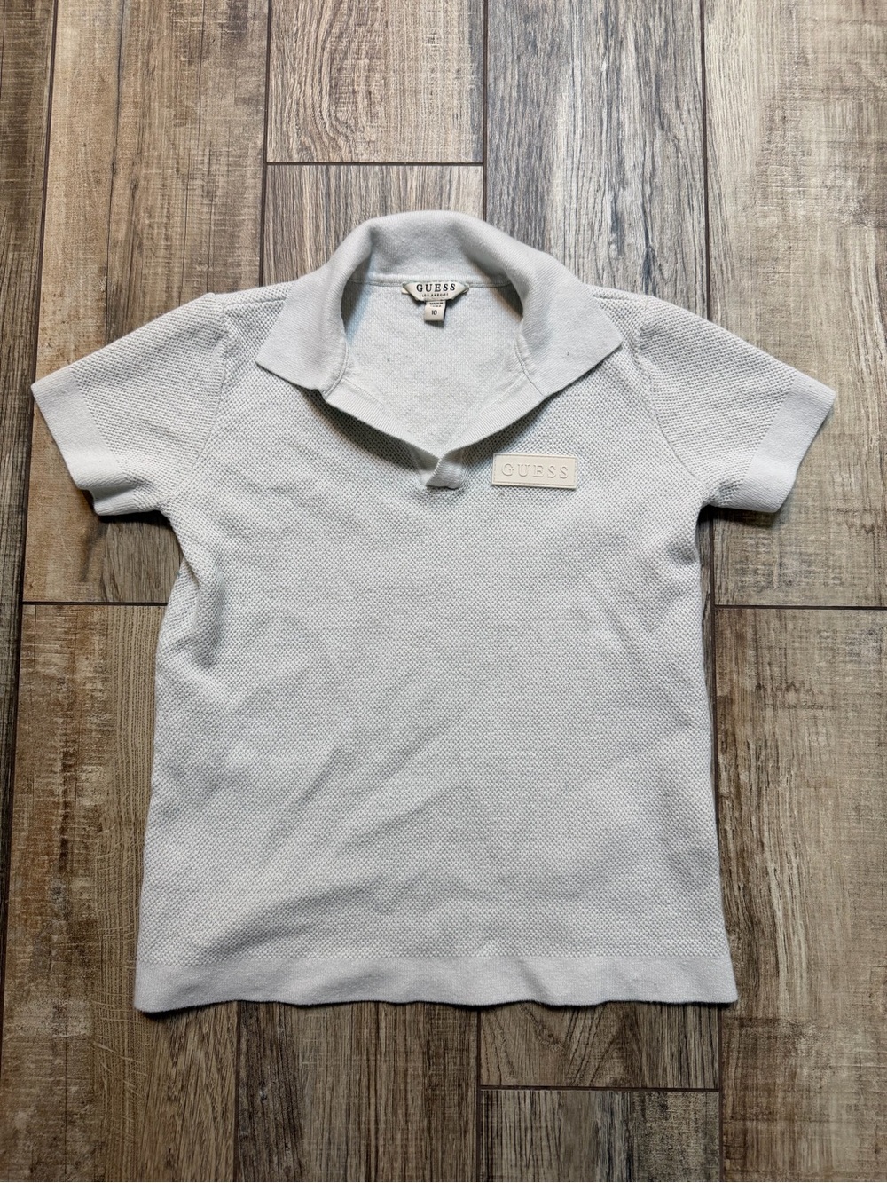 GUESS Kids Short Sleeve Polo in Light Gray
